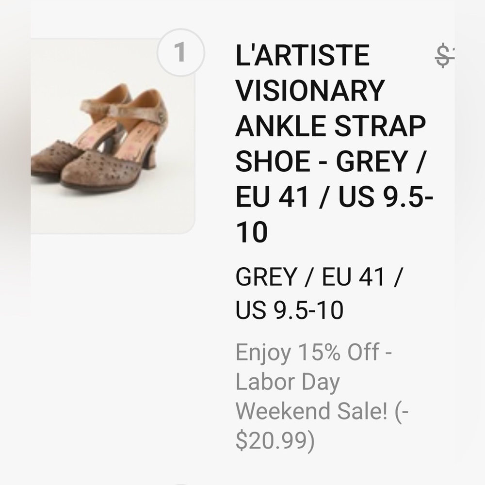 L'Artiste Taupe Grey Perforated Ankle-Strap Heels